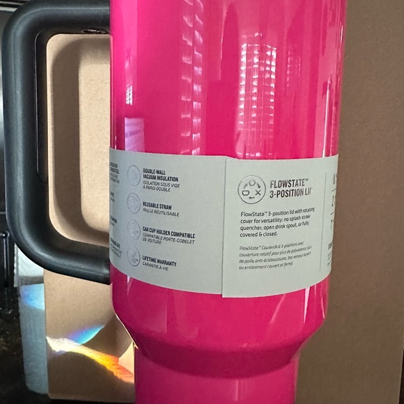 Stanley Neon Pink 40oz Tumbler with Straw - Picture 6 of 6